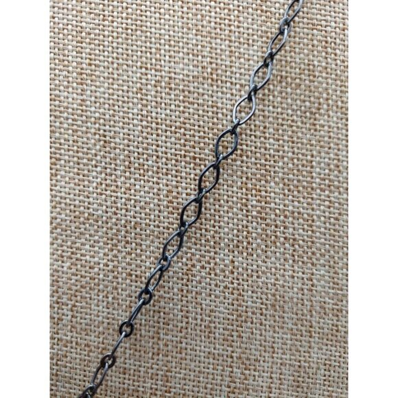 Black Gunmetal Faceted Bead Pendant Convertible Chain Necklace Choker Goth 32" - Picture 6 of 12